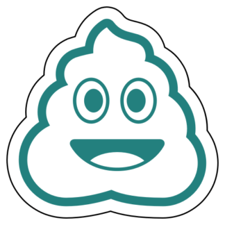 Pile Of Poo Emoji Sticker (Turquoise)